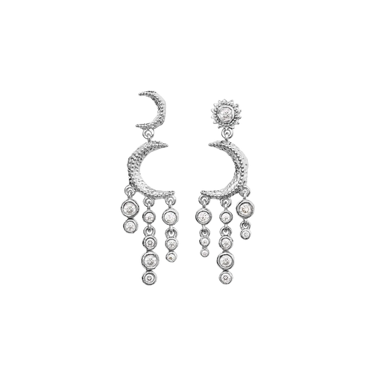 Astrea Twinkle Øreringe Sølv - Maanesten