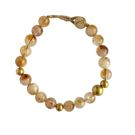 BOB - Armbånd Big Bo Citrin (38) Med guld Ibu Jewels