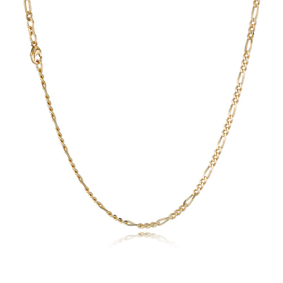 8K Figaro 1,35mm guld armbånd