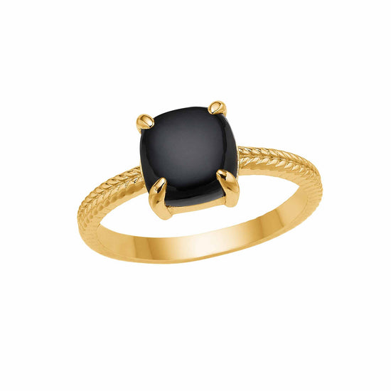 Fg. ring m. sort agat Carré - Spar 50 %