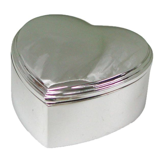 Forkromet hjerte smykkeskrin 8x8 cm