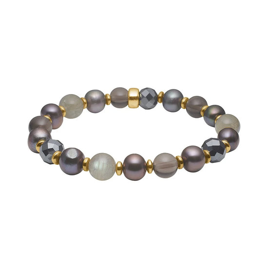 Fvp., fg. armbånd hematit, røgquartz, hematit, labradorit HEINZENDORFF