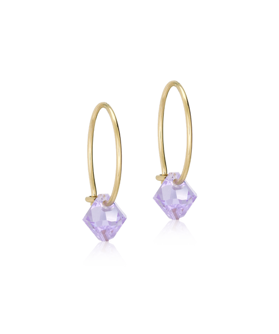 GT Ear Ring 14 mm, Bicone 6 mm, Violet  - Golden Titanium Blomdahl