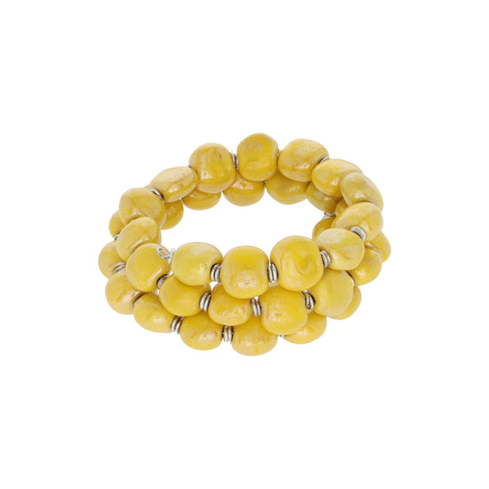 Golden yellow M.O.P armbånd Kazuri