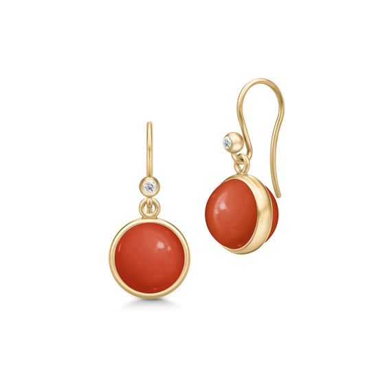 Prime Earrings forgyldt Red Coral Crystal Julie Sandlau