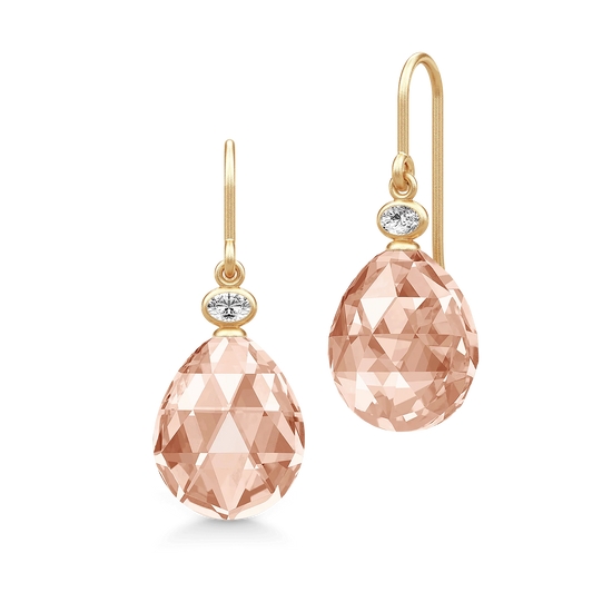 Ofelia Earrings Peach Morganite Crystal Julie Sandlau
