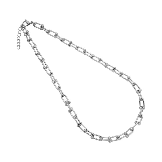 Halskæde i stål 42+3cm  chunky Blicher Fuglsang
