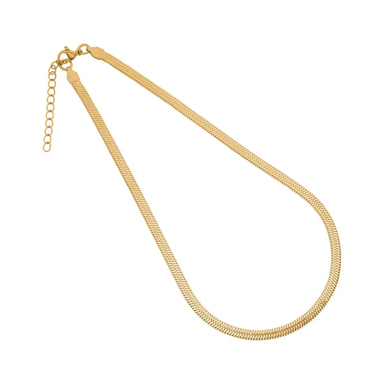 Halskæde i stål, belagt med 14 K guld Blicher Fuglsang