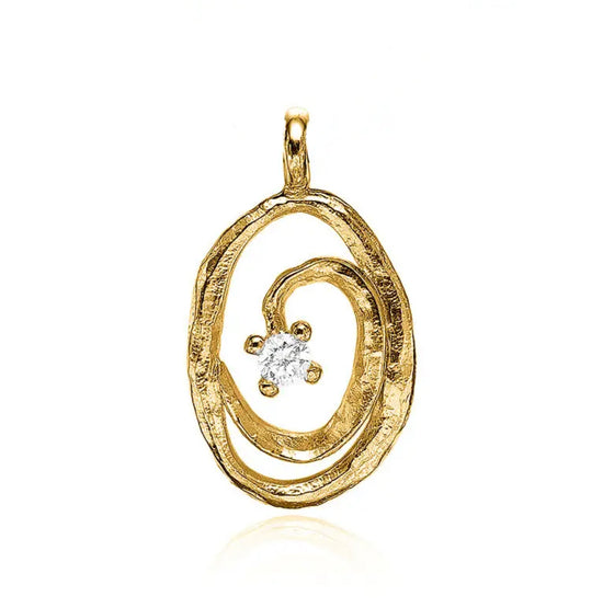 Halssmykke forgyldt sølv zirkonia med ankerkæde Blicher Fuglsang