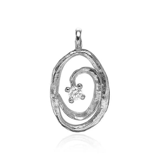 Halssmykke i sølv med zirkonia og ankerkæde 42-45-50cm Blicher Fuglsang