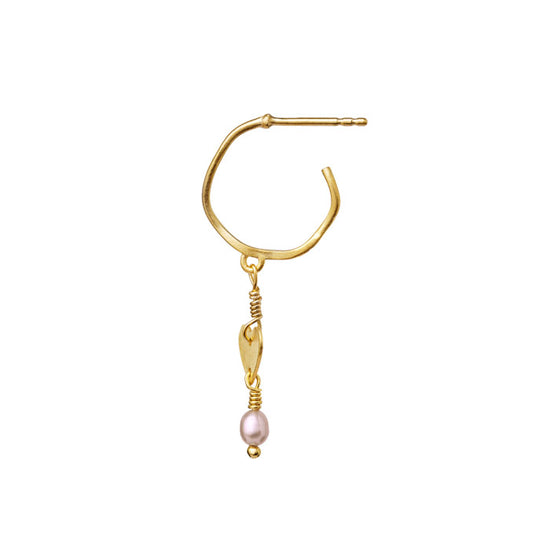 Heart Chakra Single forgyldte ørering Maanesten