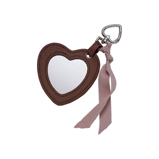 Heart Mirror Keychain Brown Maanesten
