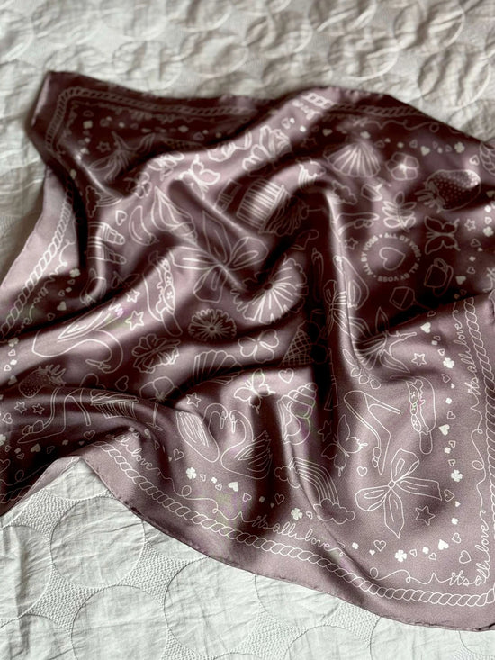 Silketørklæde, Iconic Silk, Dark beige All by Voss