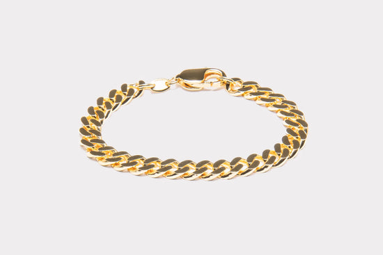IX - Chunky Curb Armbånd Forgyldt 17cm