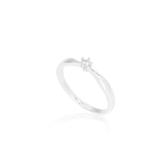 8K 0,05ct Present ring Hvidguld Labgrown F-G/SI HG