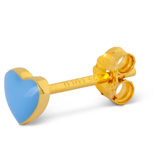 Love U earring forgyldt 1 pcs Light Blue LULU