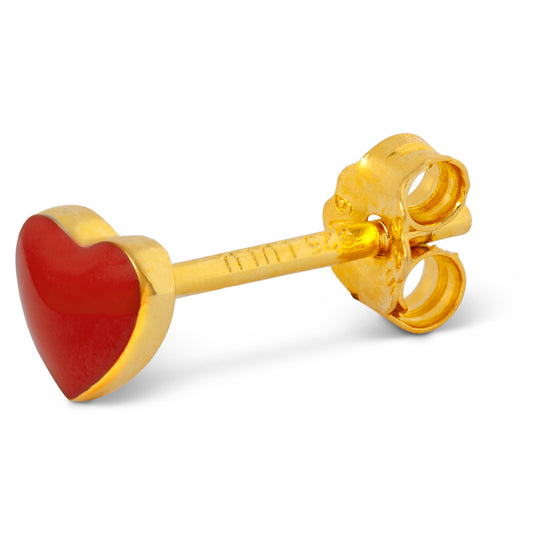 Love U earring forgyldt 1 pcs Passion Red Lulu