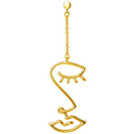 Topping Long Woman earring 1 pcs forgyldt Lulu