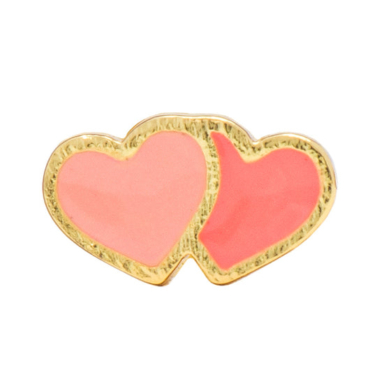 2Hearts earring 1 stk. forgyldt coral oreange LULU