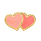 2Hearts earring 1 stk. forgyldt coral oreange LULU