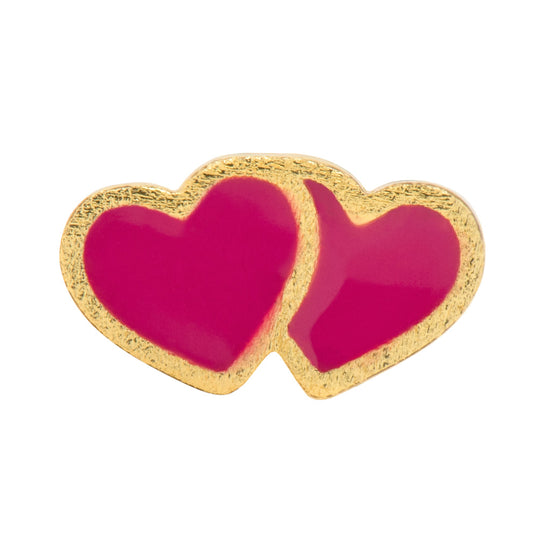 2Hearts earring 1 pcs forgyldt plum LULU