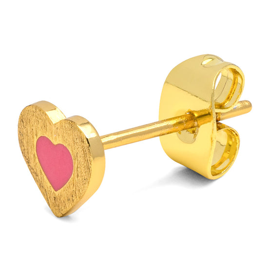 Color Heart earring 1 pcs forgyldt LULU