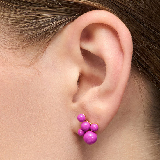 Single Bouquet Cloud Electric Fuchsia Pink ørering forgyldt messing LULU Copenhagen
