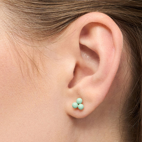 Trio earring 1 pcs - enamel Seasalt Green LULU Copenhagen