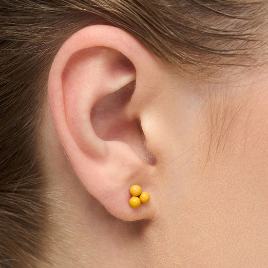 Trio earring 1 pcs - enamel Sunflower LULU Copenhagen