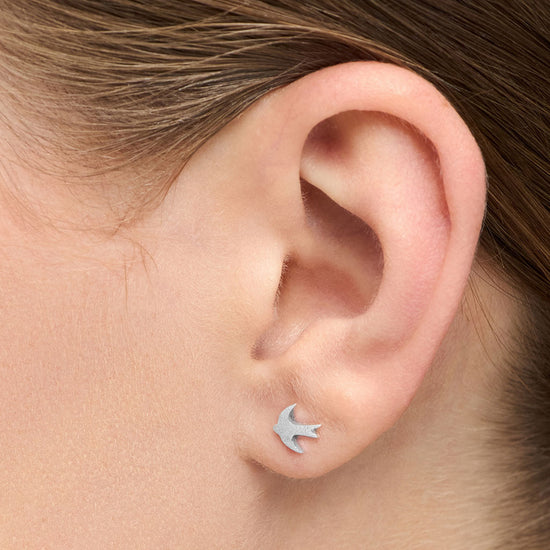 Swallow earring silver plated 1 pcs LULU Copenhagen