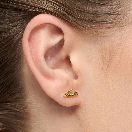 For My Love gold plated earring 1 pcs LULU Copenhagen
