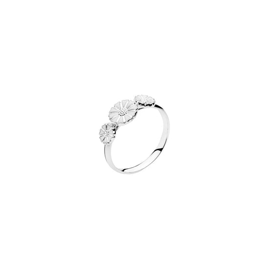 Marguerit ring sølv hvide 1*7+2*5mm Lund