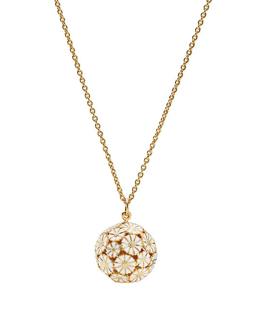 Marguerit kugle forgyldt collier 20mm Lund