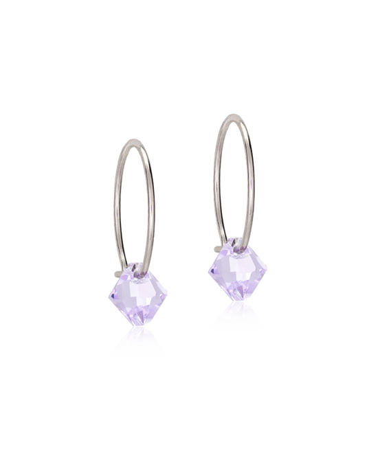 NT Ear Ring 14 mm, Bicone 6 mm, Violet  - Natural Titanium Blomdahl