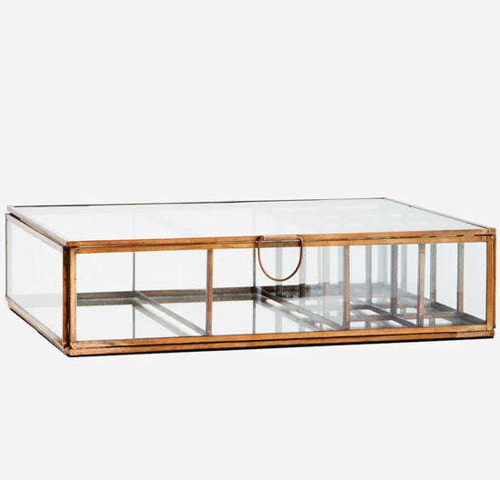 Smykkeskrin Glass Box m. Rum/Spejl 28*20,5*7,5