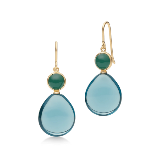 Prime Drop Earrings Midnight and London Blue Crystal Julie Sandlau