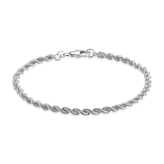 Cordel 4,00mm Sølv armbånd