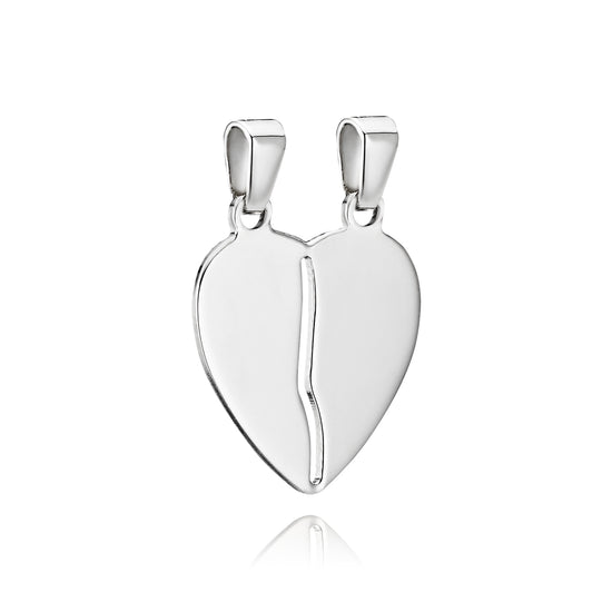 Hjerte Knæk 15x15 sølv vedhæng