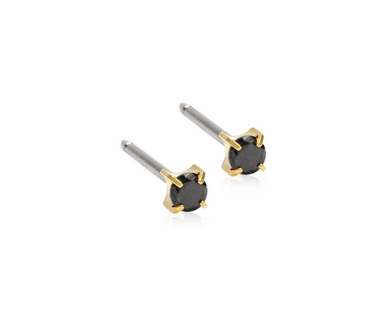 GT Tiffany 3 mm ørestikker CZ Black Blomdahl