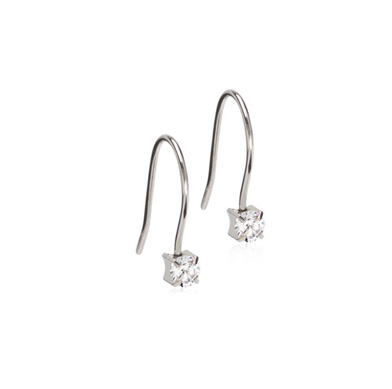 NT øreringe Tiffany 4 mm titanium zirkonia White Blomdahl
