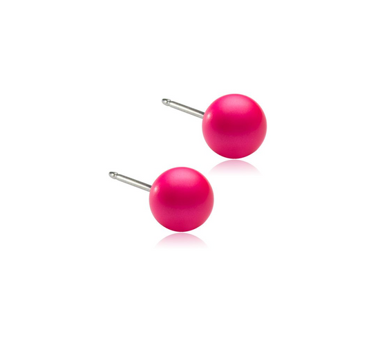 NT Perle ørestikker 6mm Electric Pink Blomdahl
