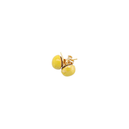 Perleøreringe - golden yellow m.o.p - Kazuri