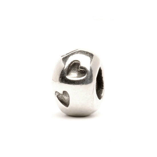 Hjerte print kugle sølv - Trollbeads