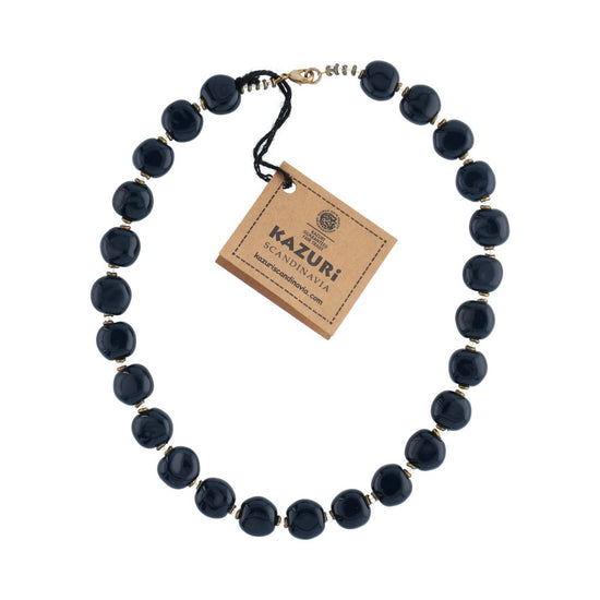 Tombola - Mid.Blue halskæde Kazuri