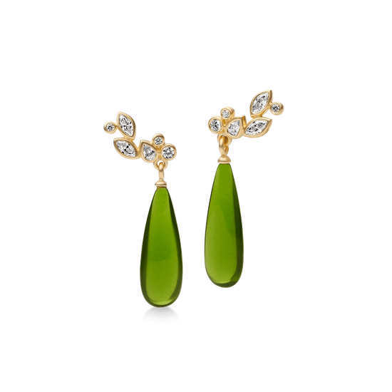 Treasure Drop Earrings Moss Green Crystal Julie Sandlau