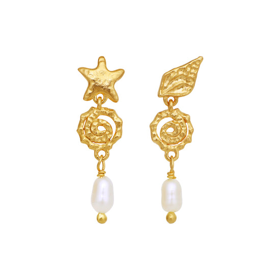Zumi øreringe forgyldt Maanesten
