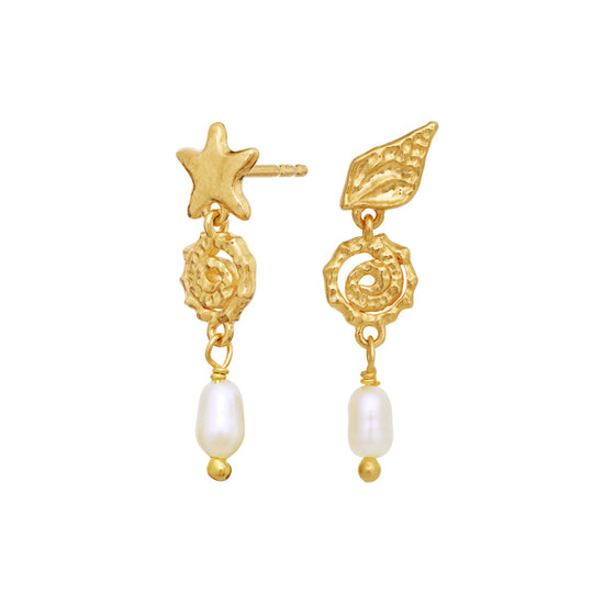 Zumi øreringe forgyldt Maanesten