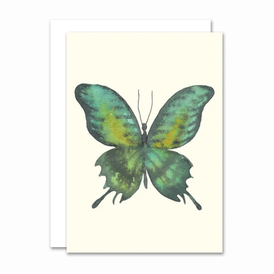 Lille foldet kort, Green Butterfly A7 All by Voss