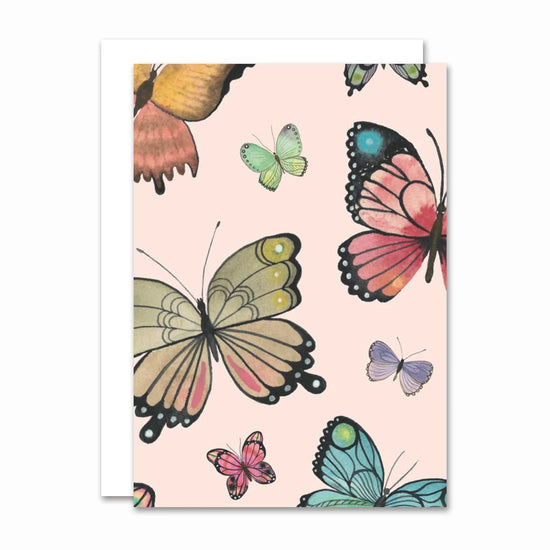 Lille foldet kort, Papillon, Multi Rose A7 All by Voss
