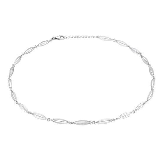 Rhod. sølvcollier BUR 42+3cm Siersbøl